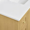 Custom image for Honey Oak with Matte Black Trim / White Cultured Marble / No Mirror