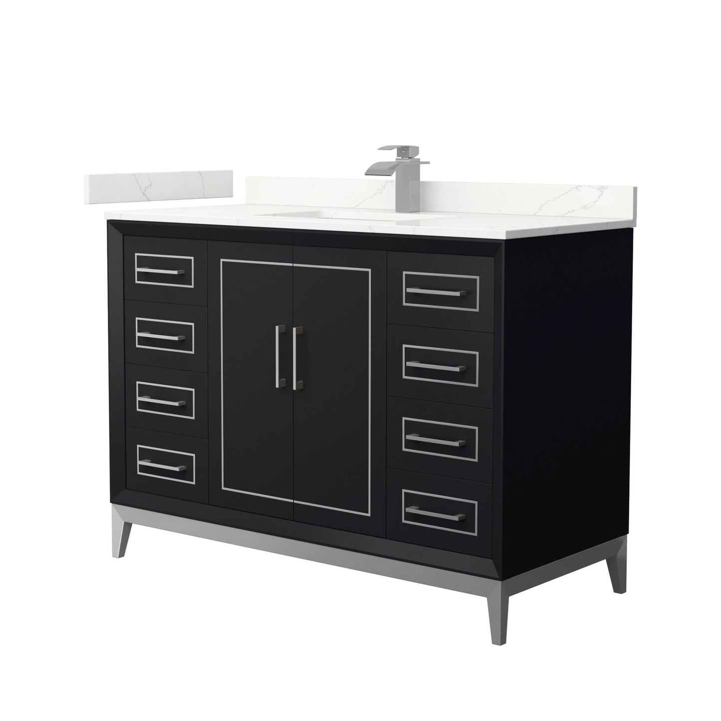 Marlena Bathroom Vanity with Countertop 48 inch Single Sink Single hole Faucet Setup