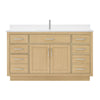 Custom image for Rift Oak with Brushed Nickel Trim / White Cultured Marble / No Mirror