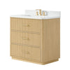 Custom image for Scandinavian Oak with Satin Bronze Trim / White Quartz / No Mirror