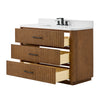 Custom image for Toasted Walnut with Matte Black Trim / White Quartz / No Mirror
