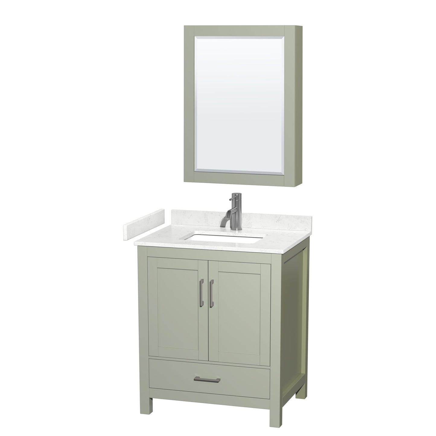 Sheffield Bathroom Vanity with Countertop 30 inch Single Sink Single hole Faucet Setup