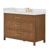 Custom image for Toasted Walnut with Satin Bronze Trim / White Quartz / No Mirror