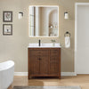 Custom image for Dark Walnut with Matte Black Trim / White Cultured Marble / No Mirror
