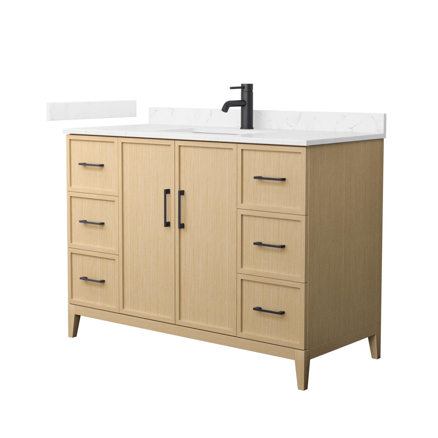 Elan Bathroom Vanity with Countertop 48 inch Single Sink Single hole Faucet Setup
