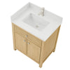 Custom image for Scandinavian Oak with Brushed Nickel Trim / White Quartz / No Mirror