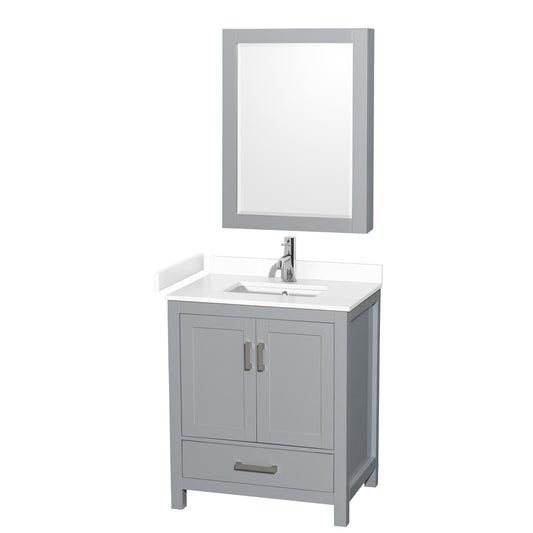 Sheffield Bathroom Vanity with Countertop 30 inch Single Sink Single hole Faucet Setup