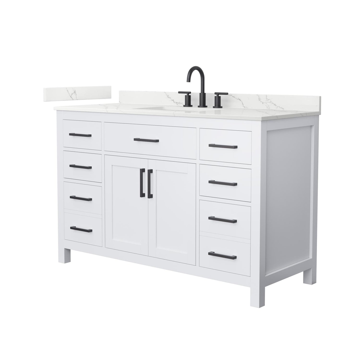 Beckett Bathroom Vanity with Countertop 54 inch Single Sink 3-hole Faucet Setup
