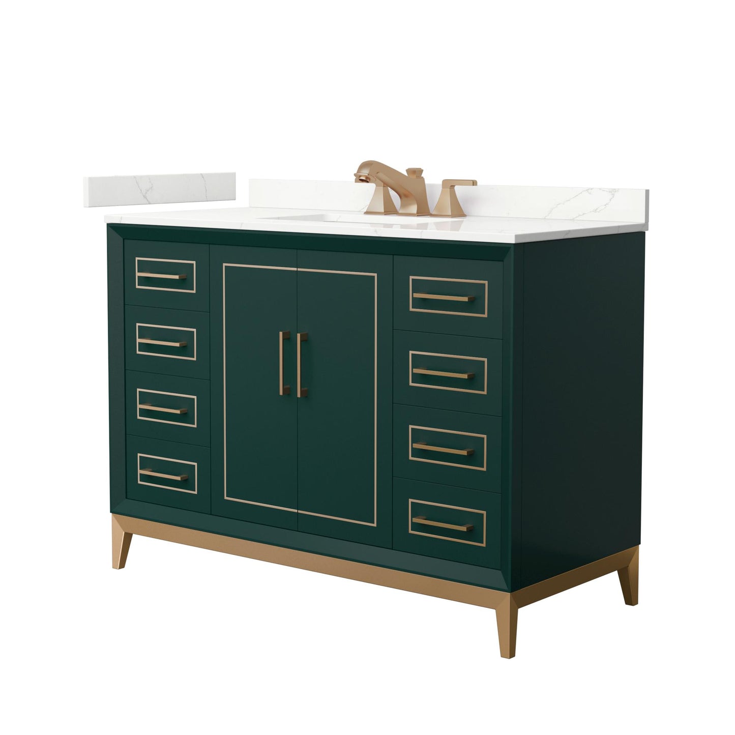 Marlena Bathroom Vanity with Countertop 48 inch Single Sink 3-hole Faucet Setup