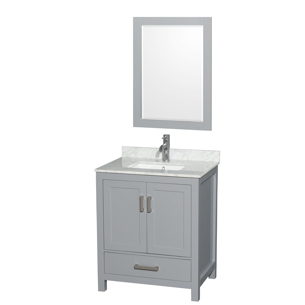 Sheffield Bathroom Vanity with Countertop 30 inch Single Sink Single hole Faucet Setup