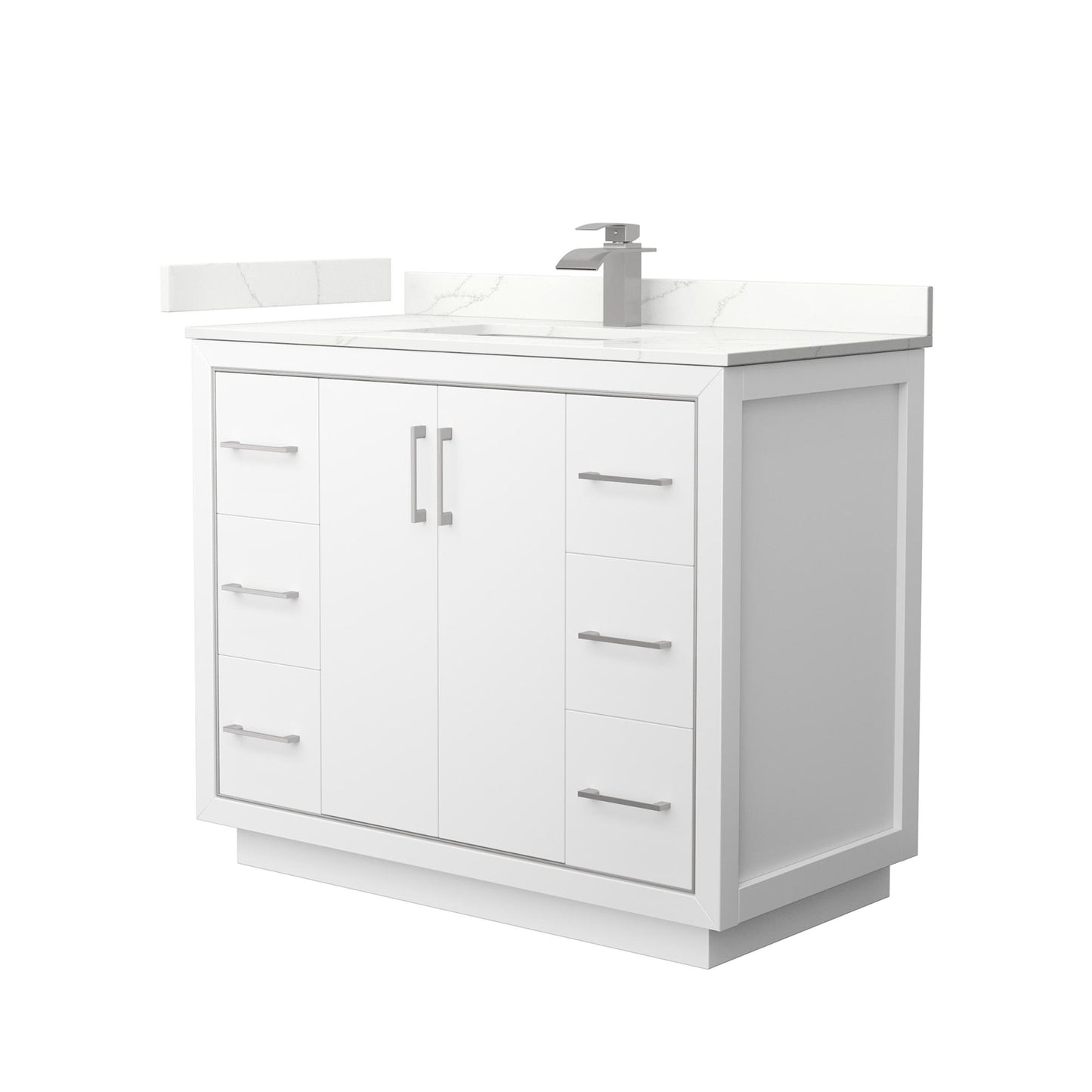 Icon Bathroom Vanity with Countertop 42 inch Single Sink Single hole Faucet Setup