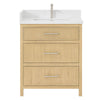 Custom image for Scandinavian Oak with Brushed Nickel Trim / White Quartz / No Mirror