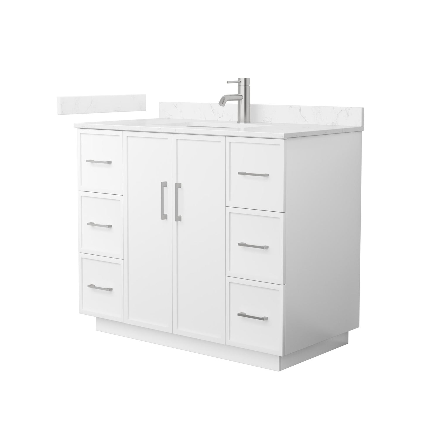 Elan TK Bathroom Vanity with Countertop 42 inch Single Sink Single hole Faucet Setup