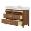 Custom image for Toasted Walnut with Brushed Nickel Trim / White Quartz / No Mirror