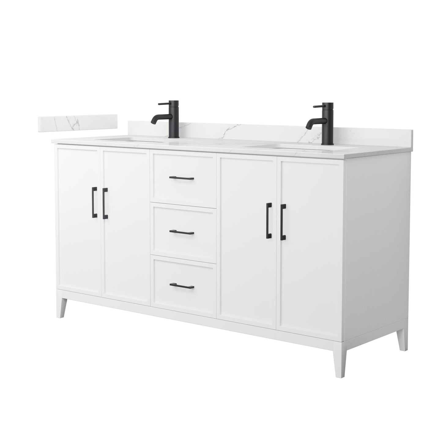 Elan Bathroom Vanity with Countertop 66 inch Double Sink Single hole Faucet Setup