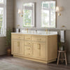 Custom image for Rift Oak with Brushed Gold Trim / Carrara Cultured Marble / No Mirror
