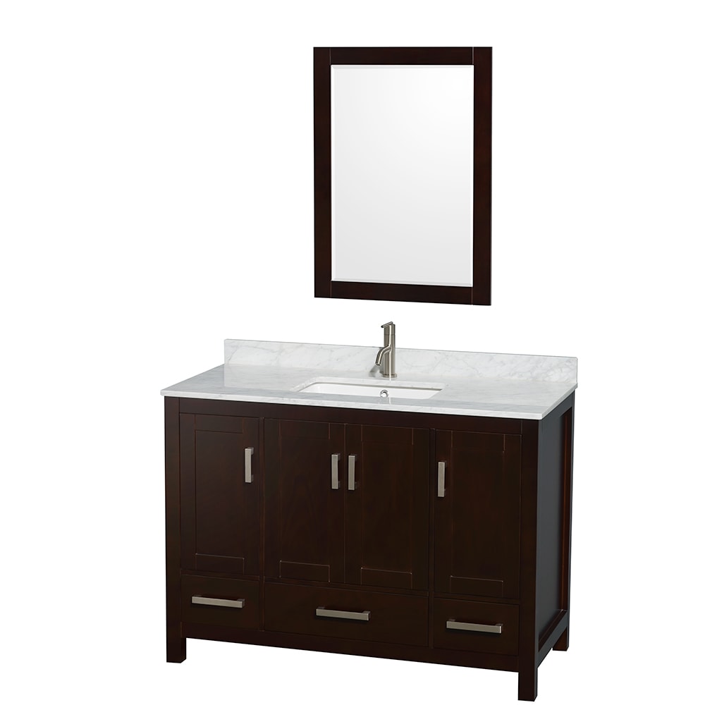 Sheffield Bathroom Vanity with Countertop 48 inch Single Sink Single hole Faucet Setup