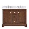 Custom image for Dark Walnut with Polished Chrome Trim / White Cultured Marble / No Mirror