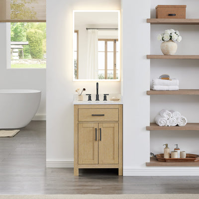 Beckett Bathroom Vanity with Countertop 24 inch Single Sink 3-hole Faucet Setup