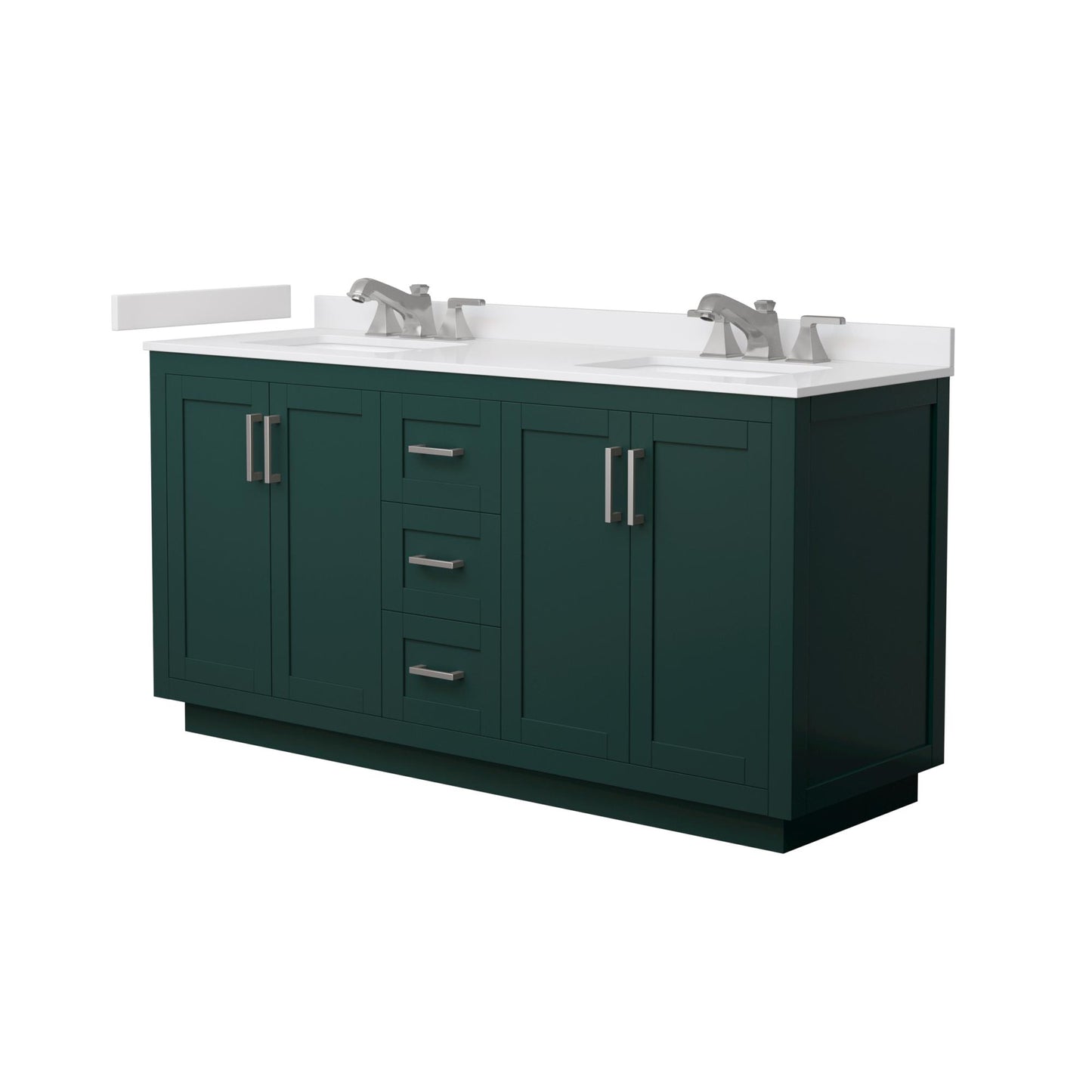 Miranda Bathroom Vanity with Countertop 66 inch Double Sink 3-hole Faucet Setup