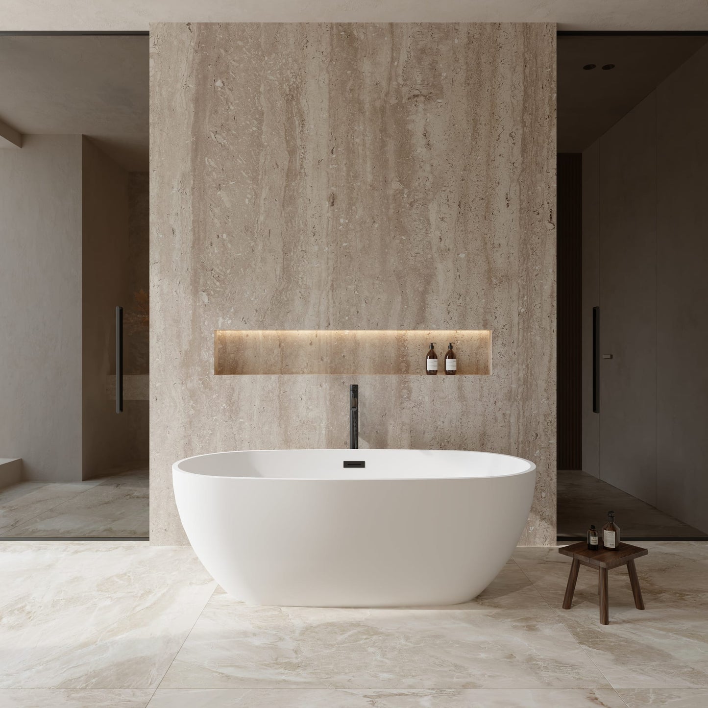 Juno Freestanding Acrylic Bathtub With Faucet 67 inch