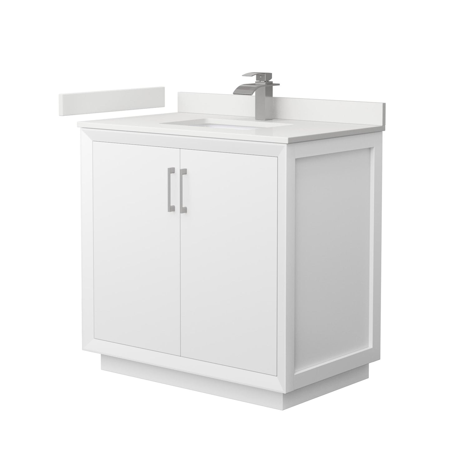 Strada Bathroom Vanity with Countertop 36 inch Single Sink Single hole Faucet Setup
