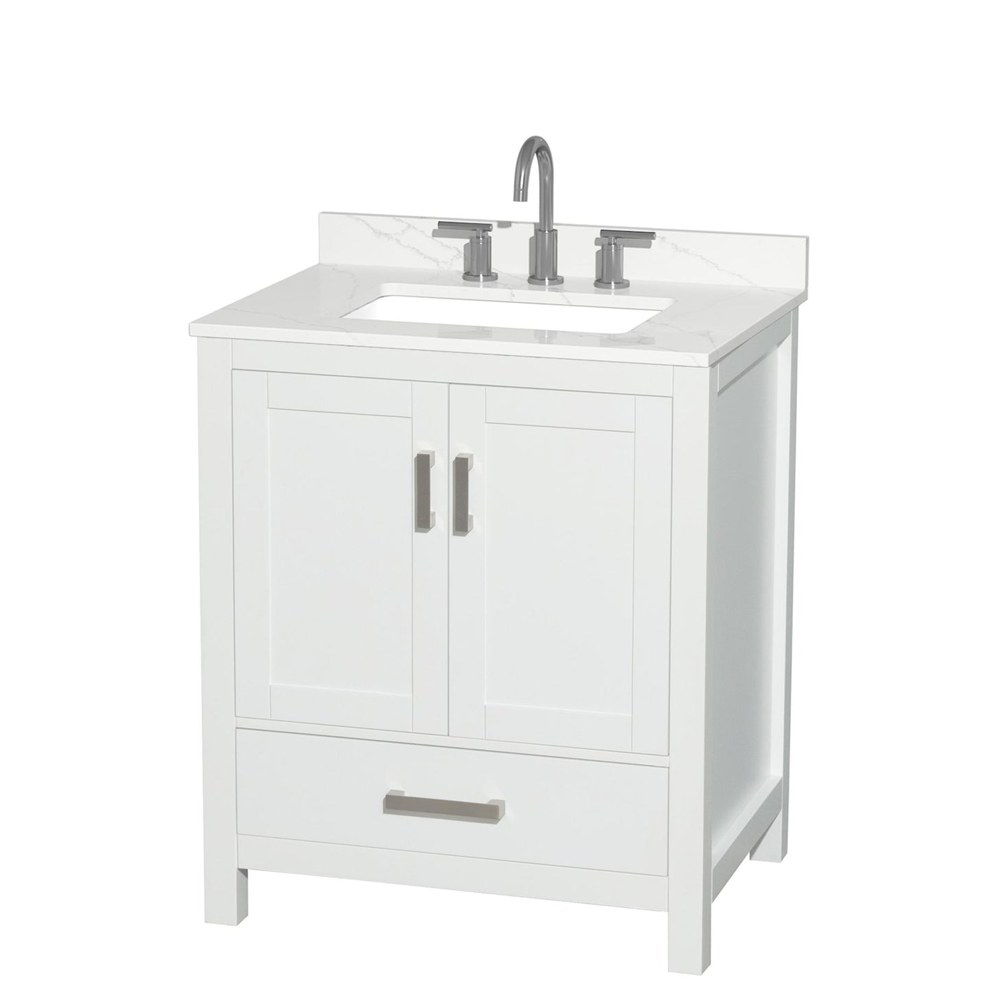 Sheffield Bathroom Vanity with Countertop 30 inch Single Sink 3-hole Faucet Setup