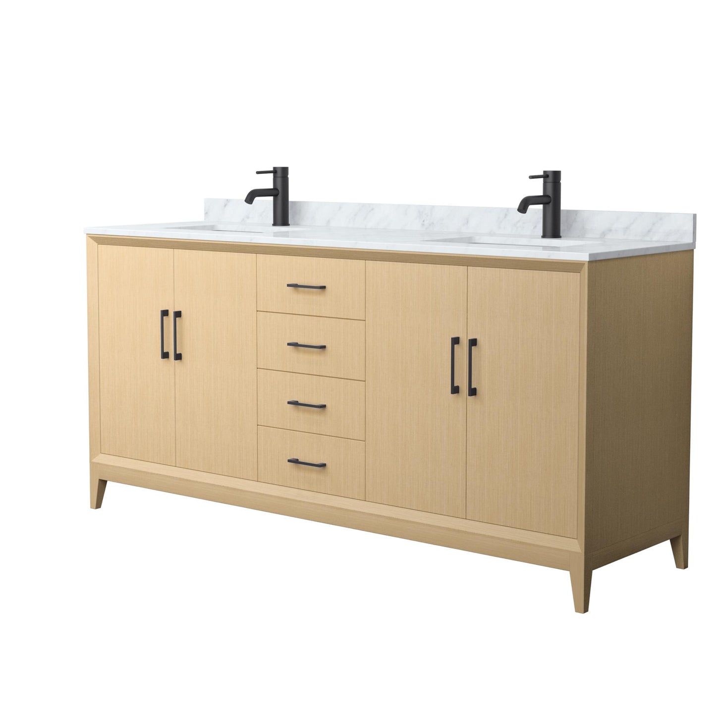 Janna Bathroom Vanity with Countertop 72 inch Double Sink Single hole Faucet Setup