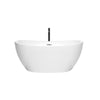 Custom image for White with Polished Chrome Trim and Matte Black Faucet / 55