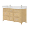 Custom image for Scandinavian Oak with Brushed Nickel Trim / White Quartz / No Mirror