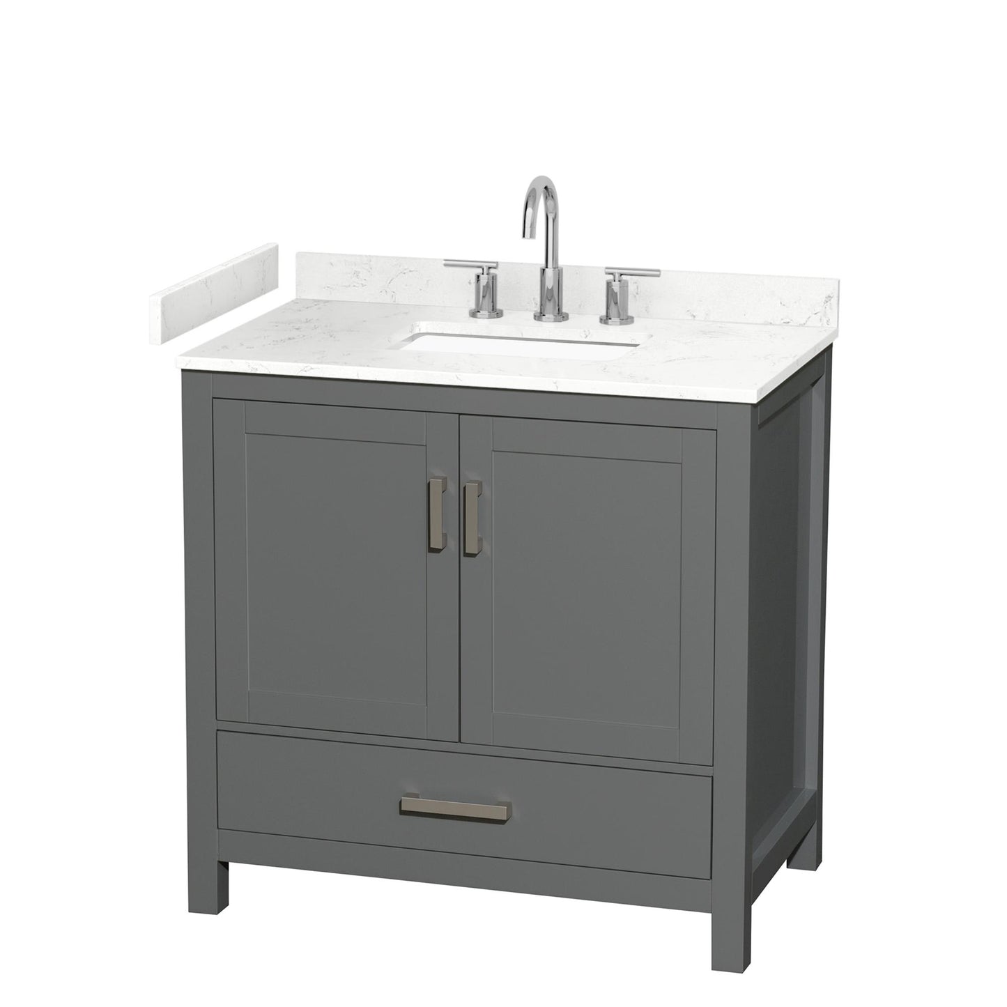 Sheffield Bathroom Vanity with Countertop 36 inch Single Sink 3-hole Faucet Setup