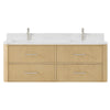 Custom image for Scandinavian Oak with Brushed Nickel Trim / White Quartz / No Mirror