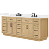 Custom image for Rift Oak with Matte Black Trim / White Cultured Marble / No Mirror