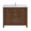 Custom image for Dark Walnut with Brushed Nickel Trim / Carrara Cultured Marble / No Mirror