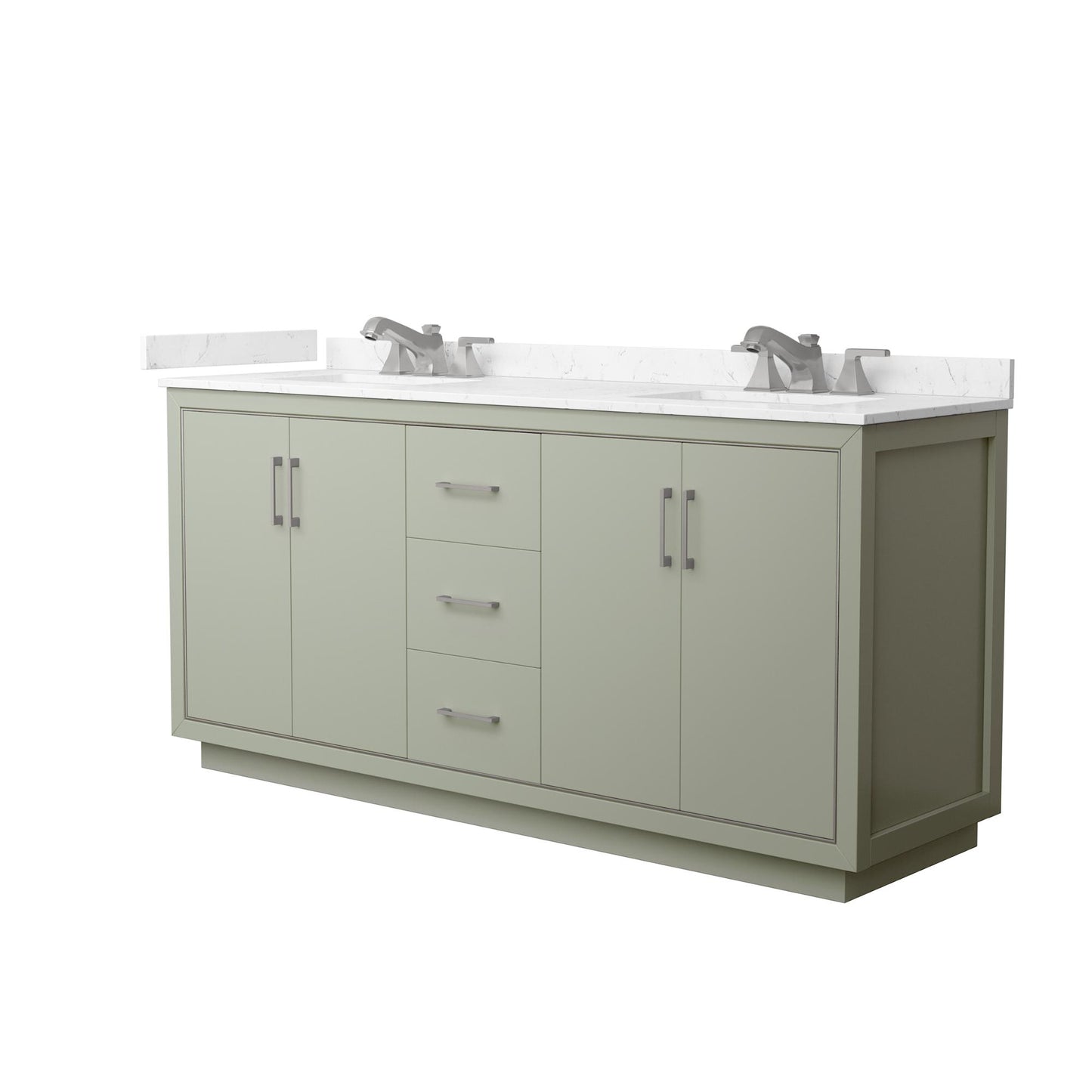 Icon Bathroom Vanity with Countertop 72 inch Double Sink 3-hole Faucet Setup
