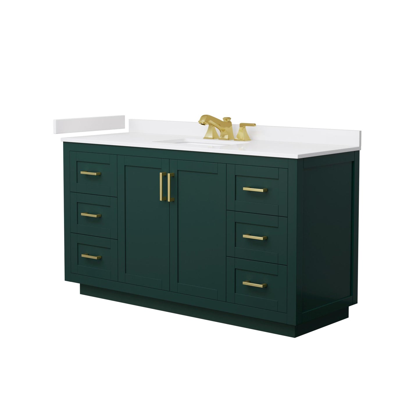 Miranda Bathroom Vanity with Countertop 60 inch Single Sink 3-hole Faucet Setup