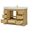 Custom image for Honey Oak with Brushed Gold Trim / Giotto Quartz / No Mirror