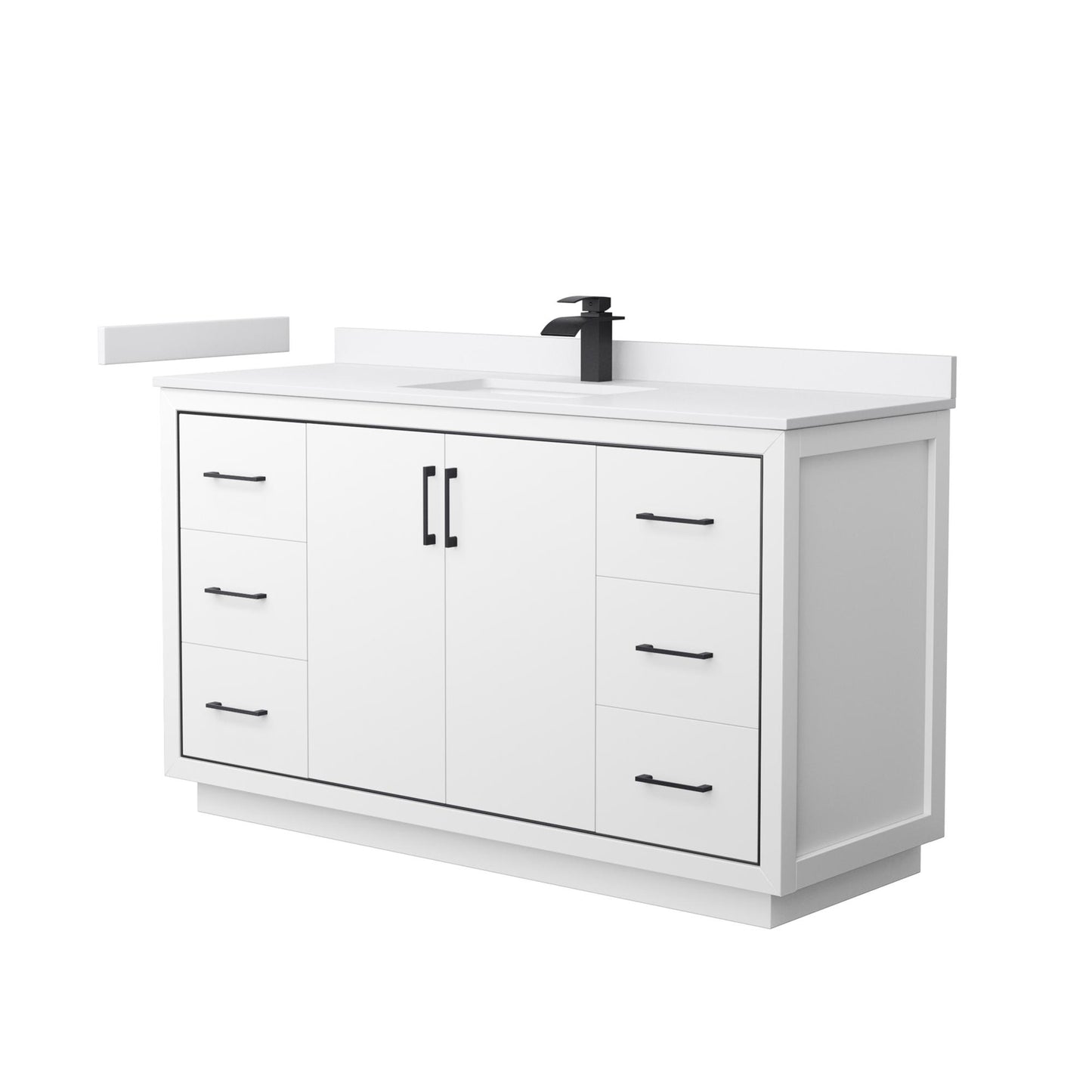 Icon Bathroom Vanity with Countertop 60 inch Single Sink Single hole Faucet Setup