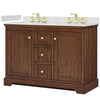 Custom image for Dark Walnut with Brushed Gold Trim / White Quartz / No Mirror