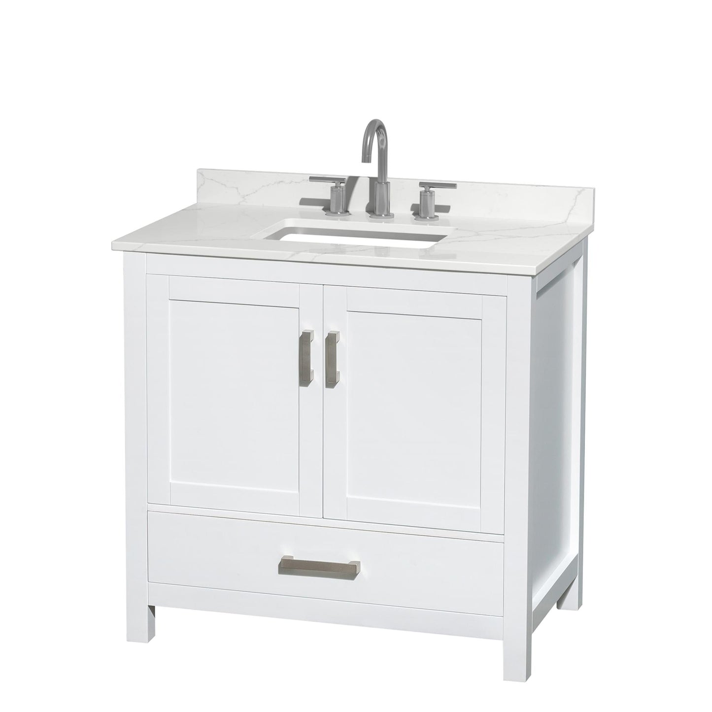 Sheffield Bathroom Vanity with Countertop 36 inch Single Sink 3-hole Faucet Setup