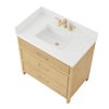 Custom image for Scandinavian Oak with Satin Bronze Trim / White Quartz / No Mirror