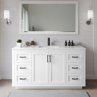 Miranda Bathroom Vanity with Countertop 66 inch Single Sink Single hole Faucet Setup