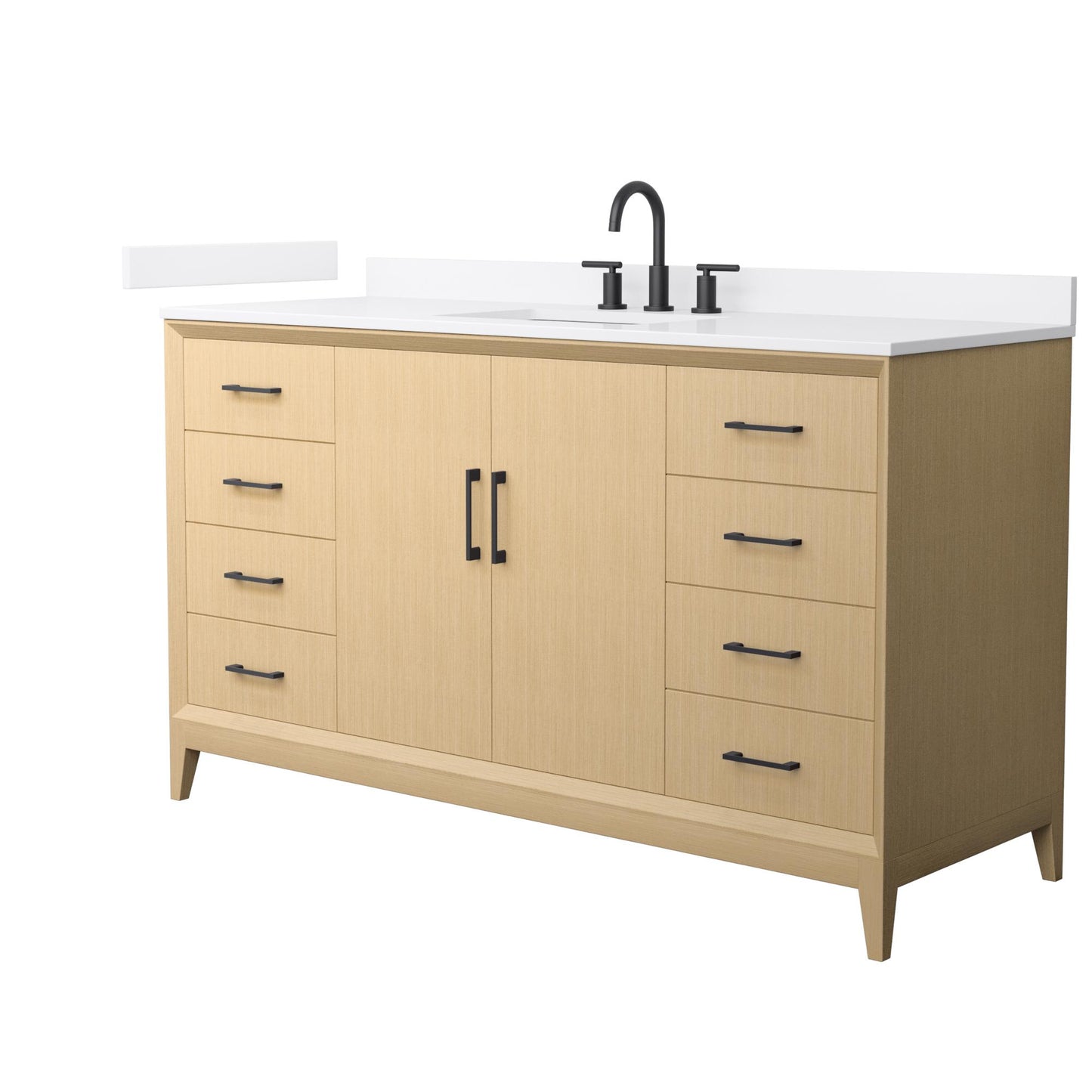Janna Bathroom Vanity with Countertop 60 inch Single Sink 3-hole Faucet Setup