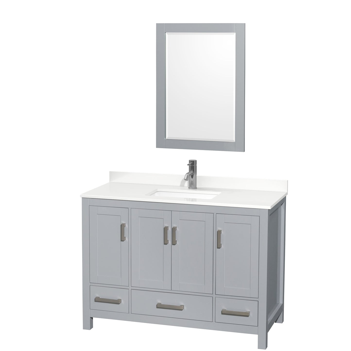 Sheffield Bathroom Vanity with Countertop 48 inch Single Sink Single hole Faucet Setup