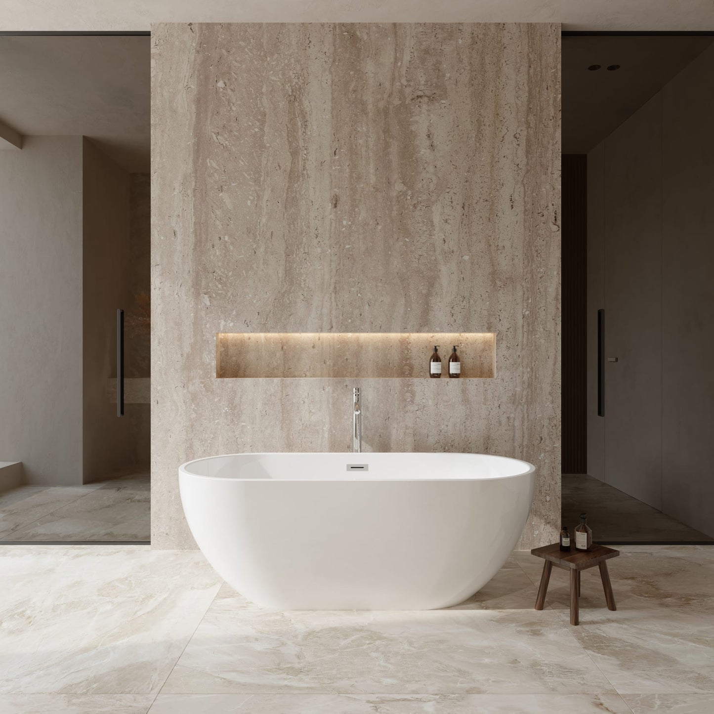 Brooklyn Freestanding Acrylic Bathtub With Faucet 67 inch