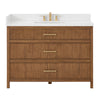 Custom image for Toasted Walnut with Satin Bronze Trim / White Quartz / No Mirror