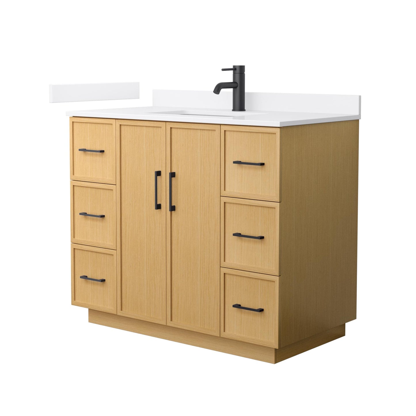 Elan TK Bathroom Vanity with Countertop 42 inch Single Sink Single hole Faucet Setup