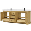 Custom image for Honey Oak with Matte Black Trim / Carrara Cultured Marble / No Mirror