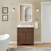 Custom image for Dark Walnut with Brushed Gold Trim / Carrara Cultured Marble / No Mirror