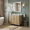 Custom image for White Oak with Brushed Nickel Trim / Carrara Cultured Marble / No Mirror
